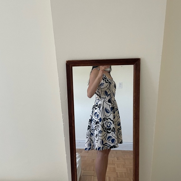 White and blue/black Anthropologie dress - Picture 5 of 7